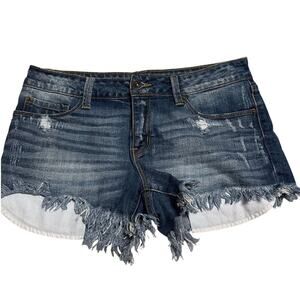 Just USA Denim Cut Off Shorts Women's Size Large Jean Jorts Frayed Distressed